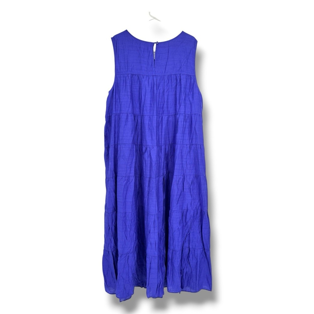 J.Jill Saguaro Tiered Maxi Dress 3X Royal Purple Boho Resort Coastal Grandma - Picture 3 of 14